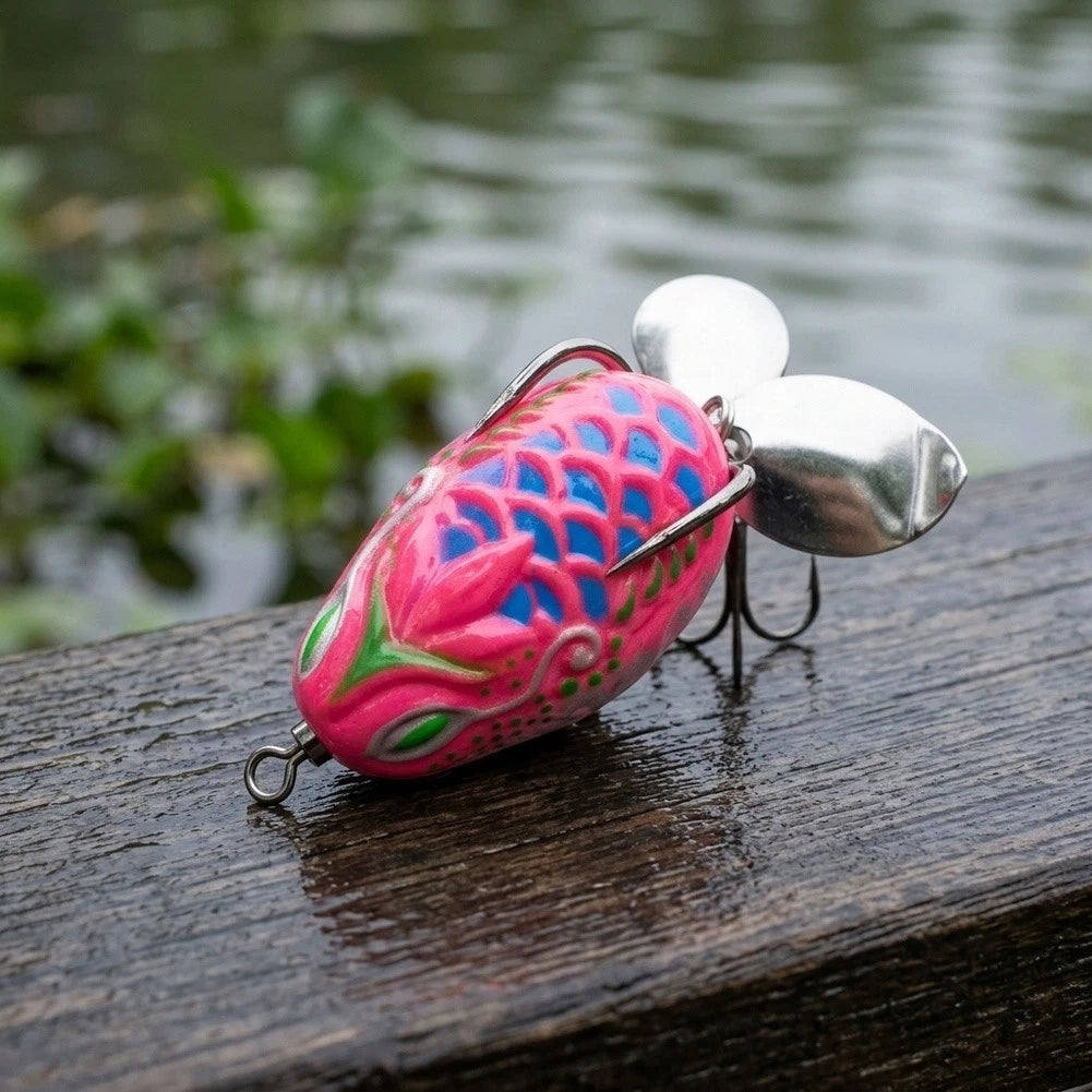 Fishing Bait Thunder Frog Soft Frog Lure with Double Hooks (3.5cm)