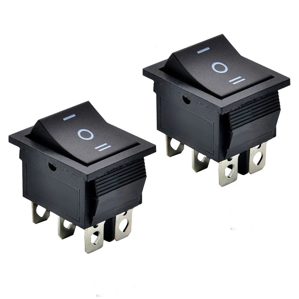 KCD4 3-Position 6-Pin Rocker Switch for Boat Systems (Black)