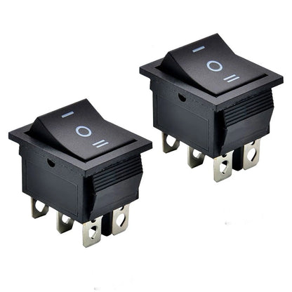 KCD4 3-Position 6-Pin Rocker Switch for Boat Systems (Black)
