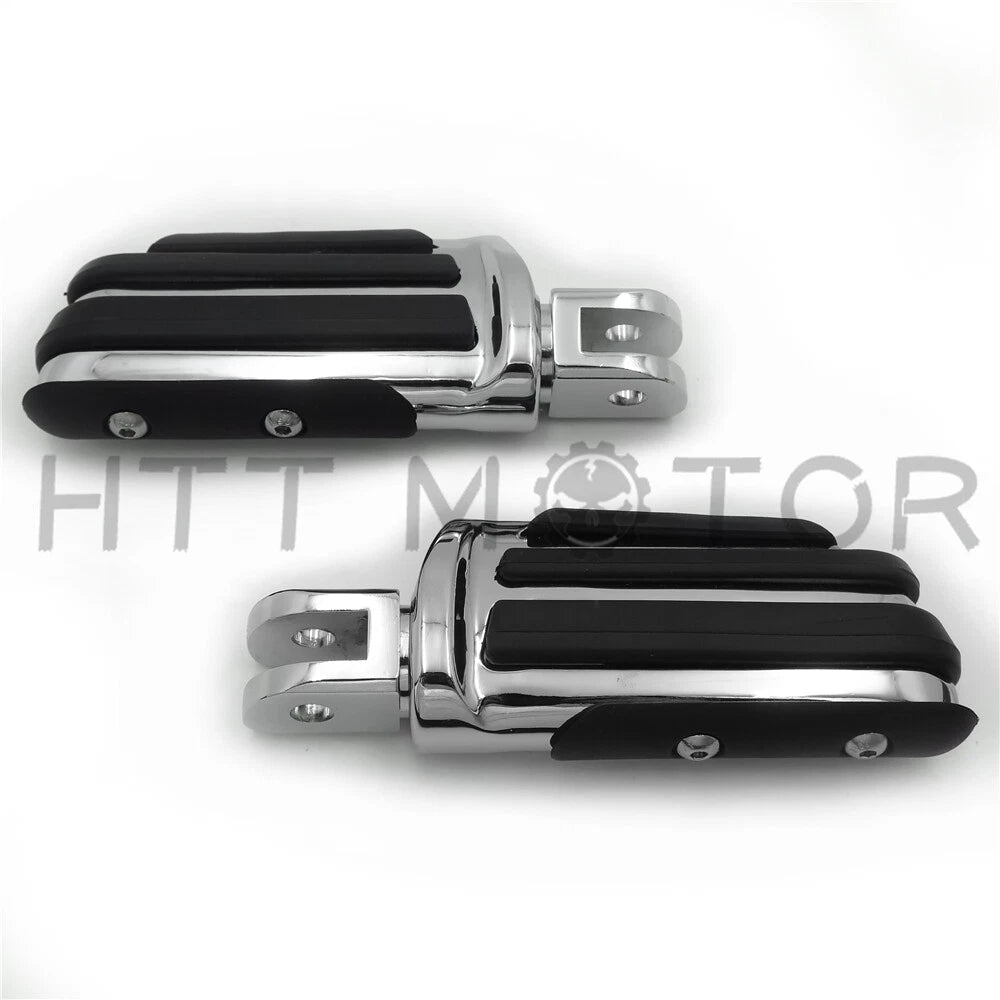 Chrome Rubber Pilot Footpeg Footrest for Harley FXBB FXBR FXBRS FXLR (2018–Present)