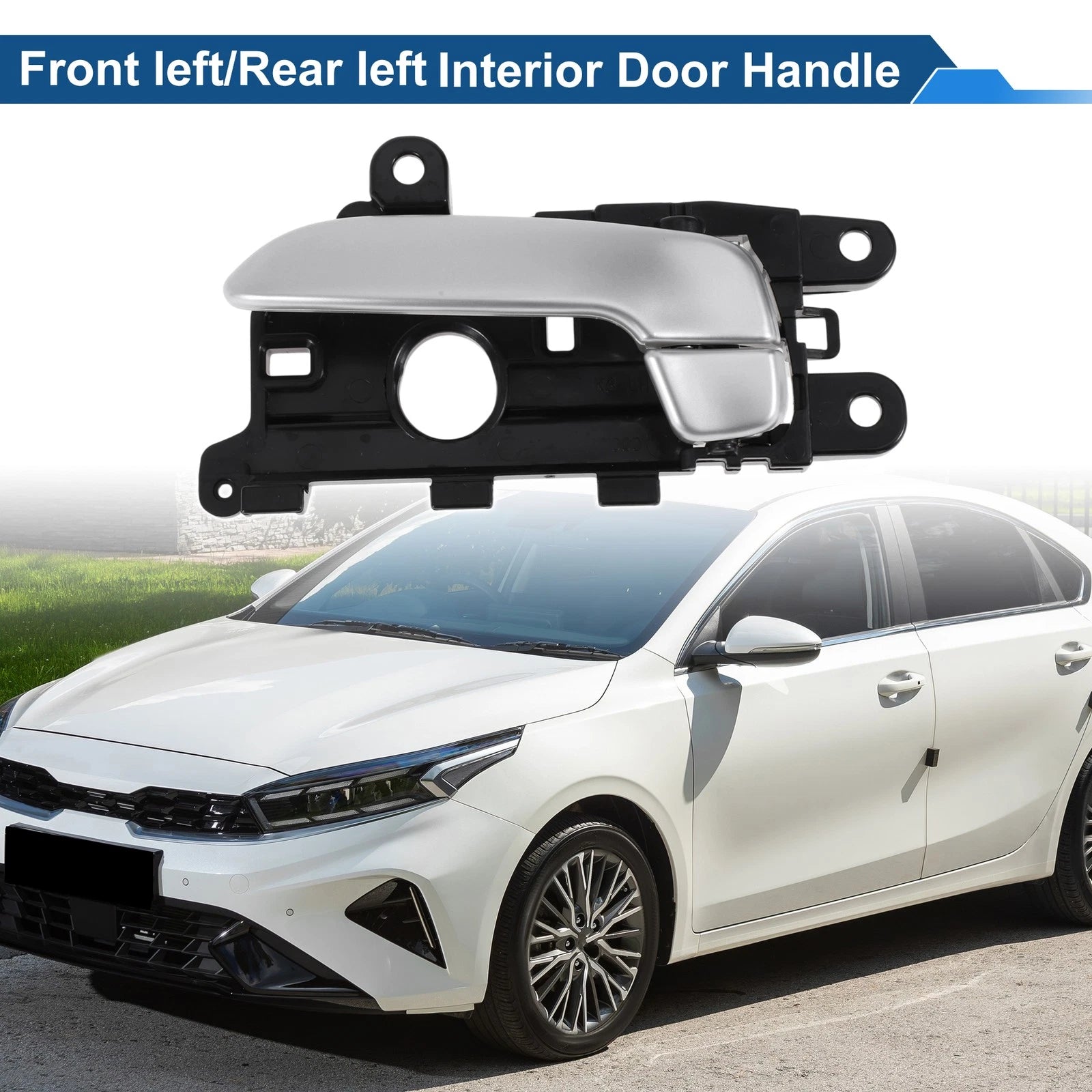 Front Passenger Side Interior Door Handle for Kia K3 (2014–2017) Black Chrome