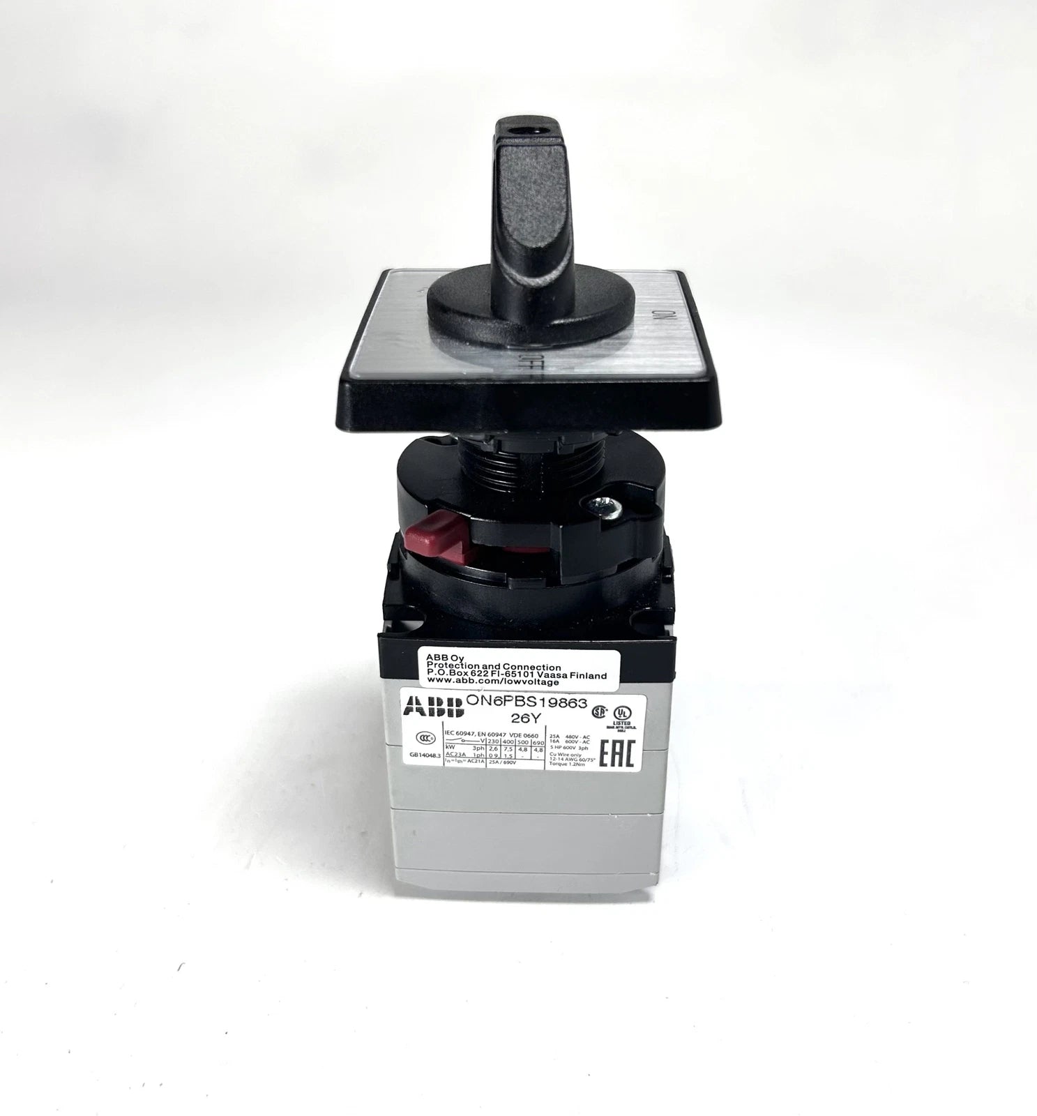 On/Off Mode Selector Switch for ABB ON6PBS19863 (480/600V)