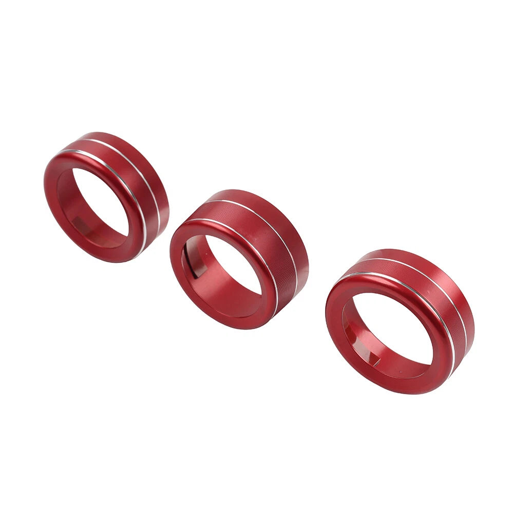 Red AC Climate Control Knob Ring Covers For Mazda 3 2014-2018 CX-5 2016-2019