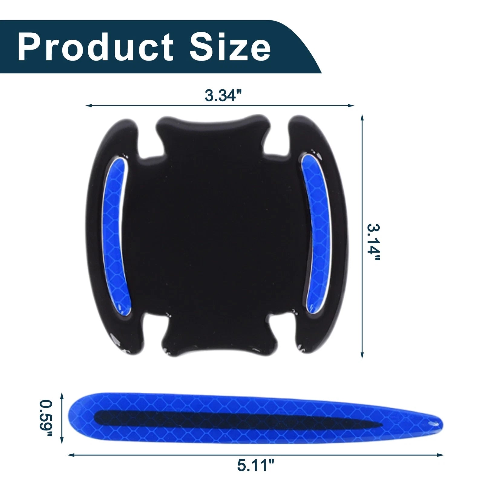 Door Handle Cup Protector for Car (Black, Blue)
