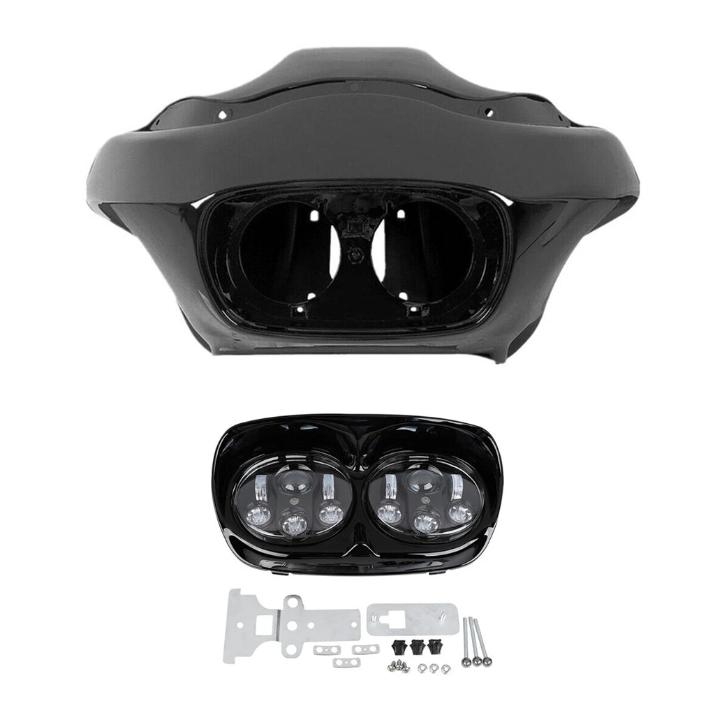 LED Headlight for Harley Road Glide (1998–2013) - Matte Inner & Outer Fairing