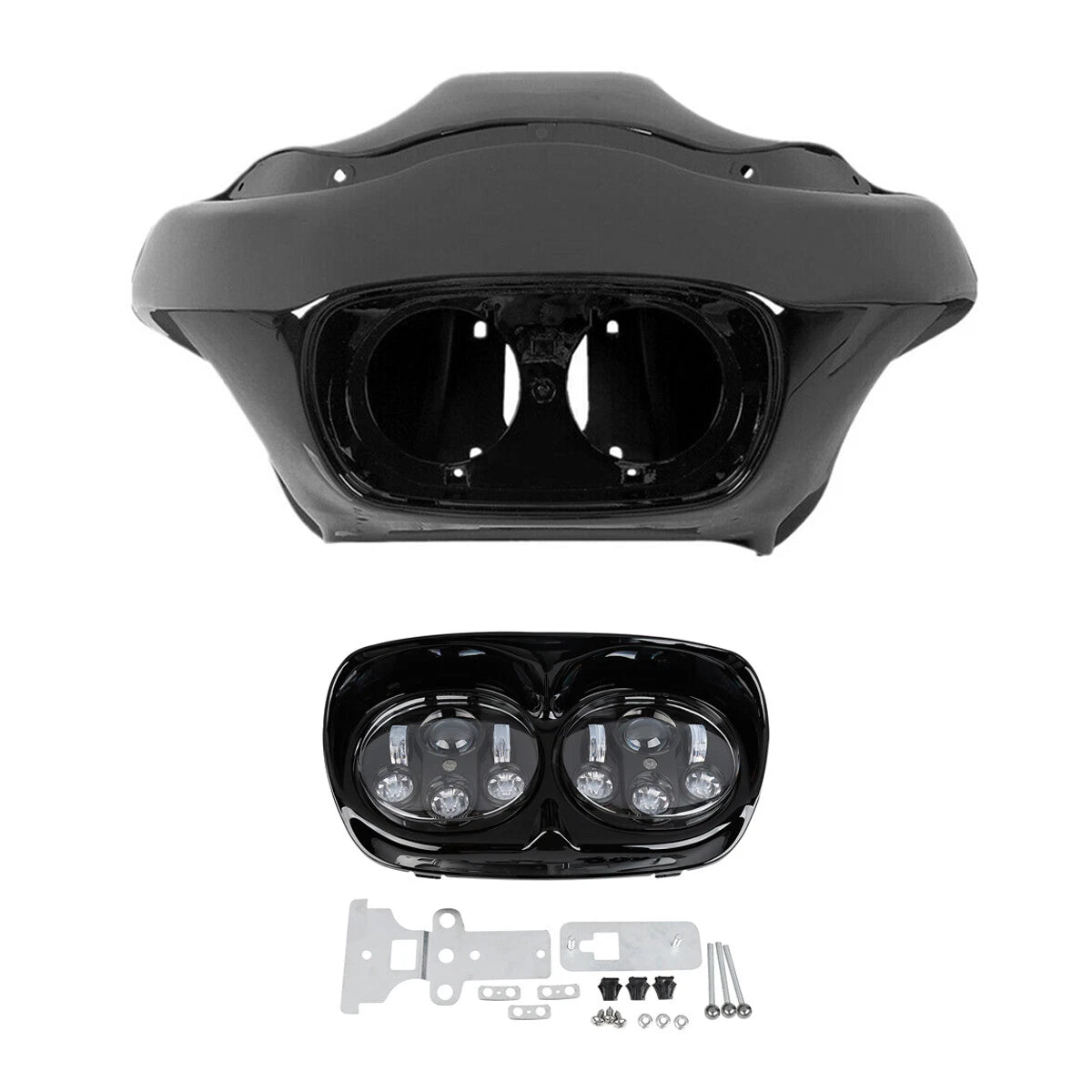 LED Headlight for Harley Road Glide (1998–2013) - Matte Inner & Outer Fairing