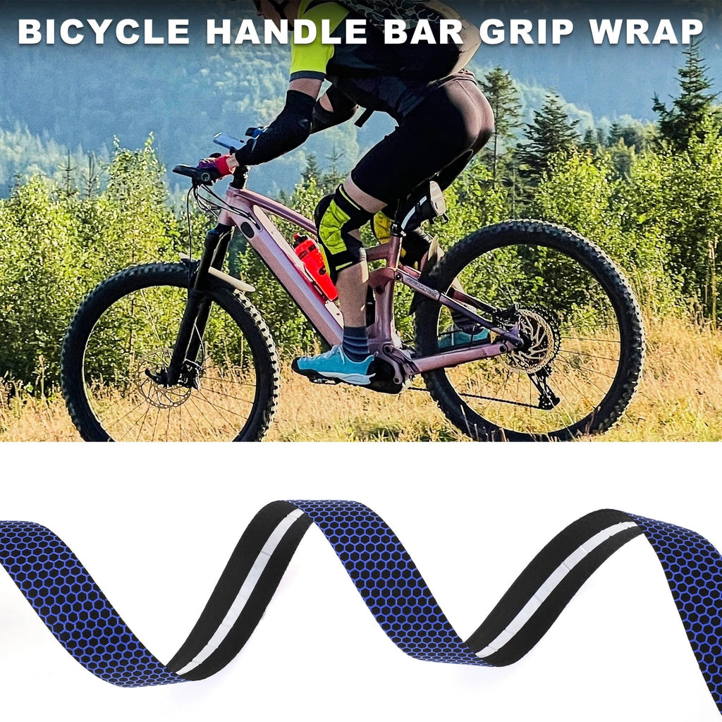 Handlebar Grip Tape Plaid Pattern Replacement for Bike Bicycle (Blue) (1 Pair)