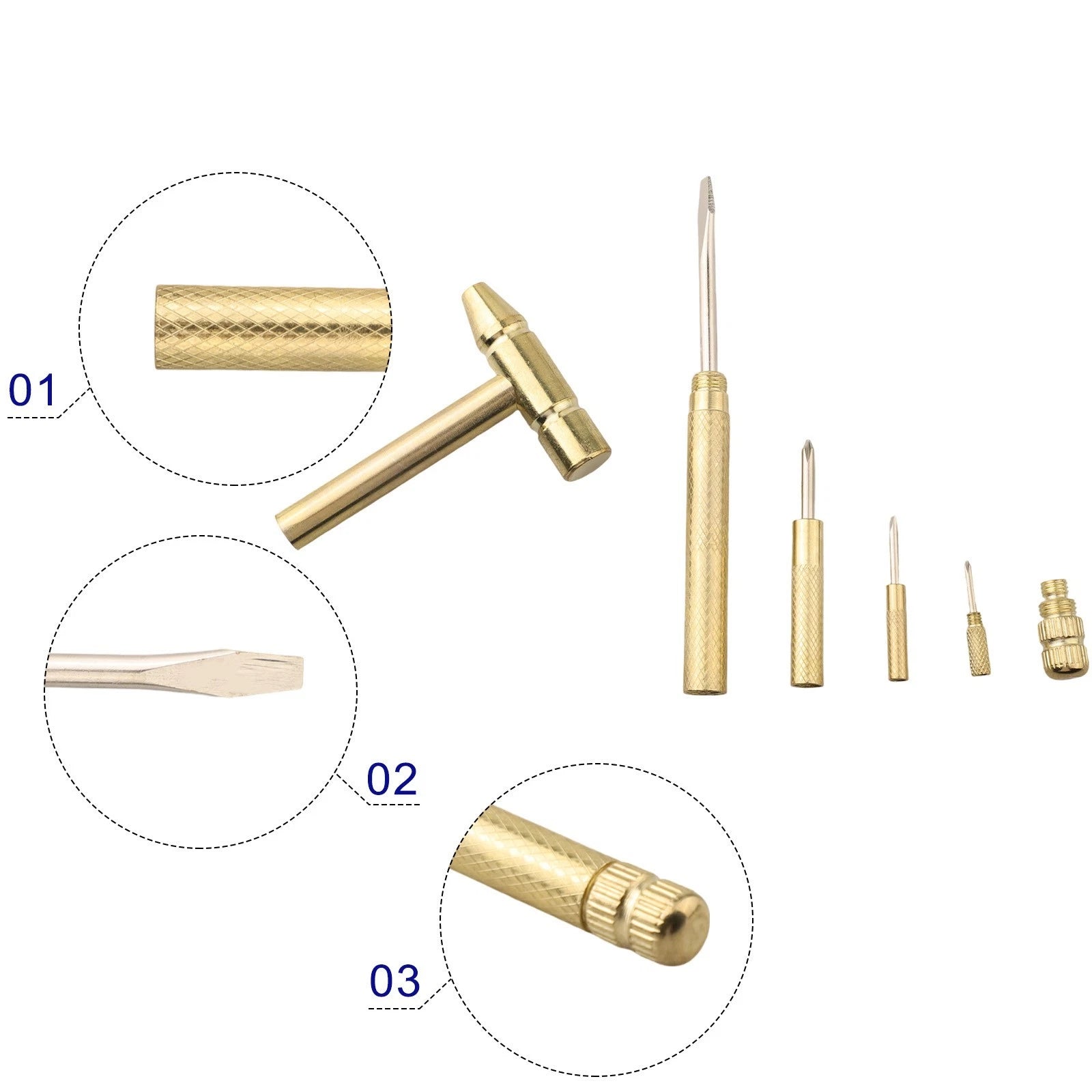 Small Craft Hammer with Detachable Screwdriver Tool for Repairs