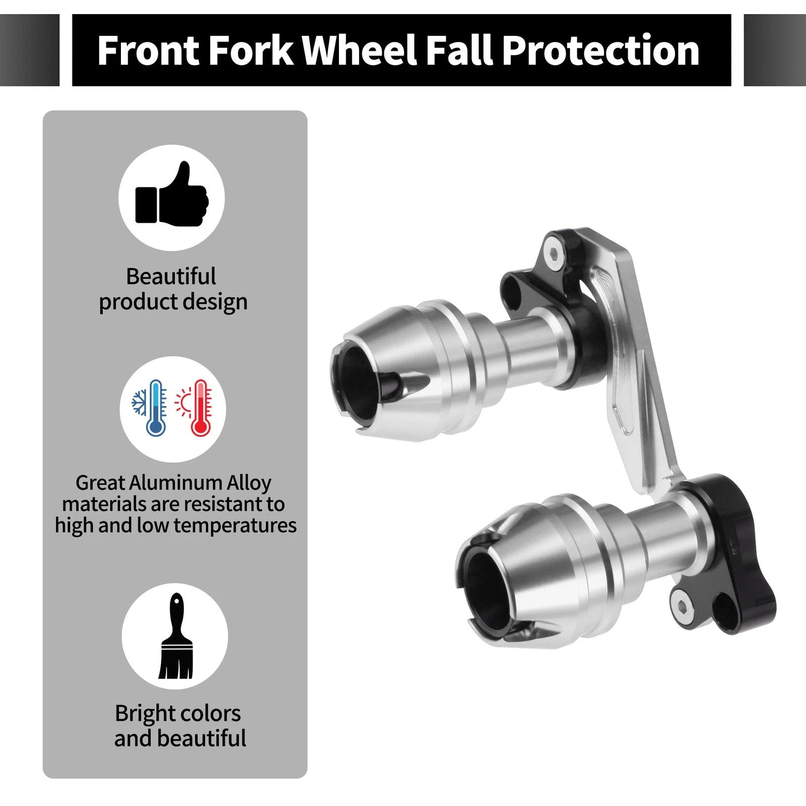 Frame Slider Anti-Crash Protector for Motorcycles 175mm Silver Tone