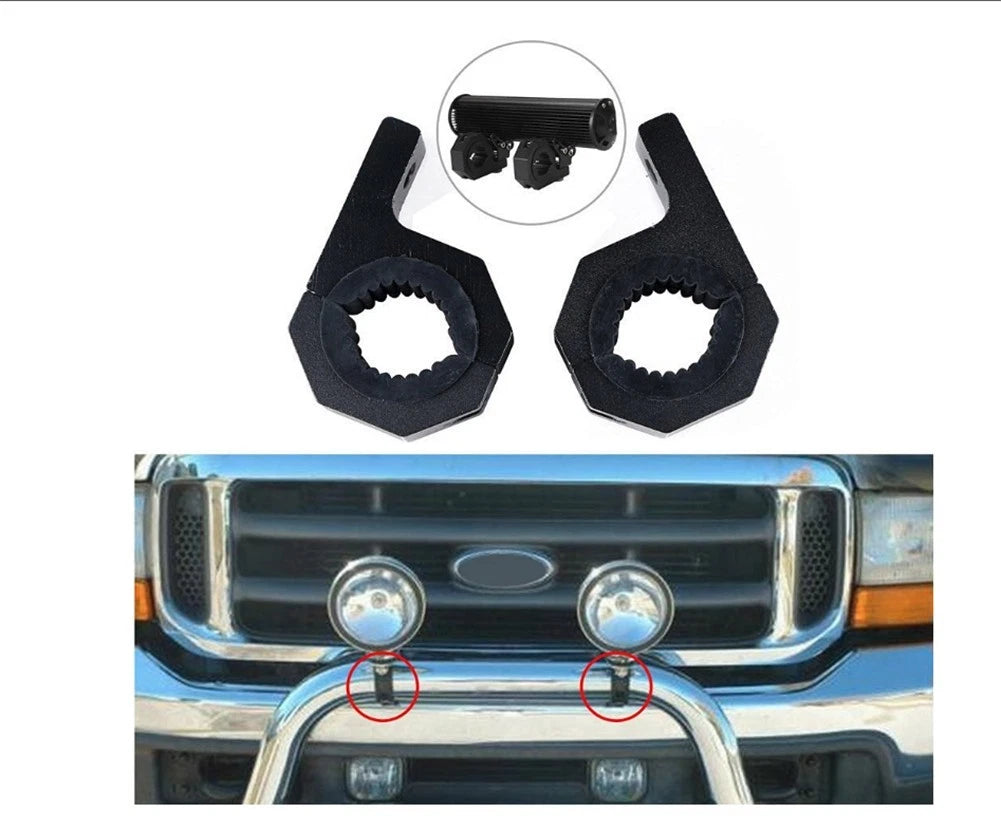 Set of Adjustable Light Bar Mounts for LED HID Halogen Spotlights (1.5" 2")