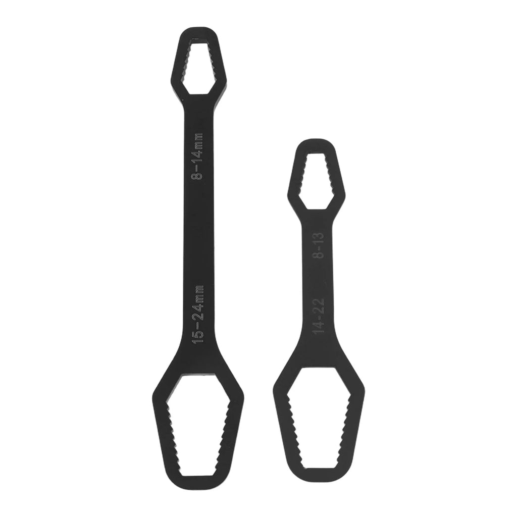 2X Double Ended Adjustable Wrench Set for Nuts (8mm 22mm)