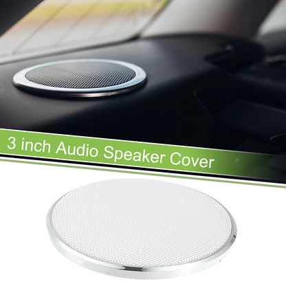 3" Speaker Grill Cover for Car Subwoofer (Universal Fit) Silver Tone White