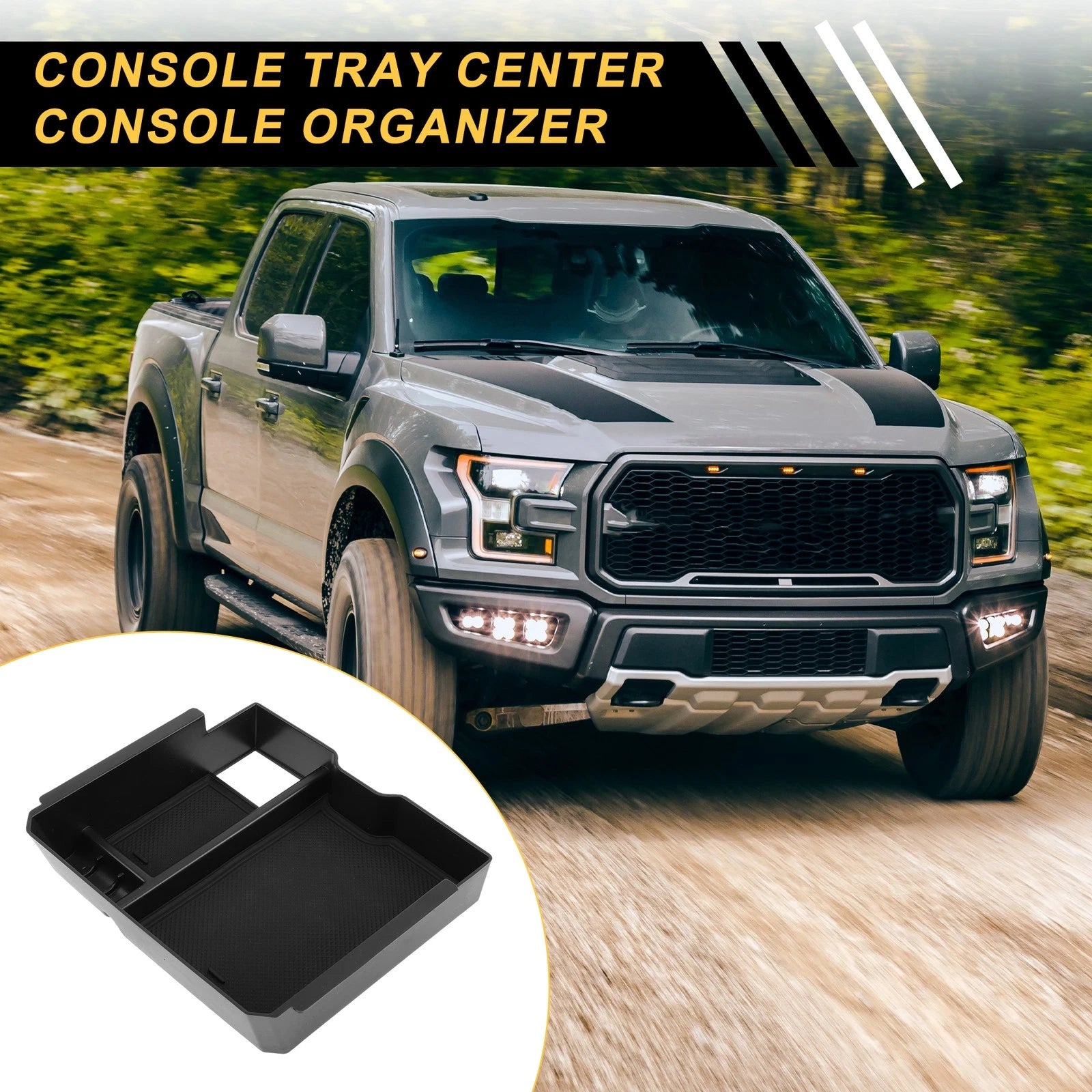 Center Console Armrest Organizer Tray for Ford Ranger T9 Raptor Wildtrak (2020–2024)