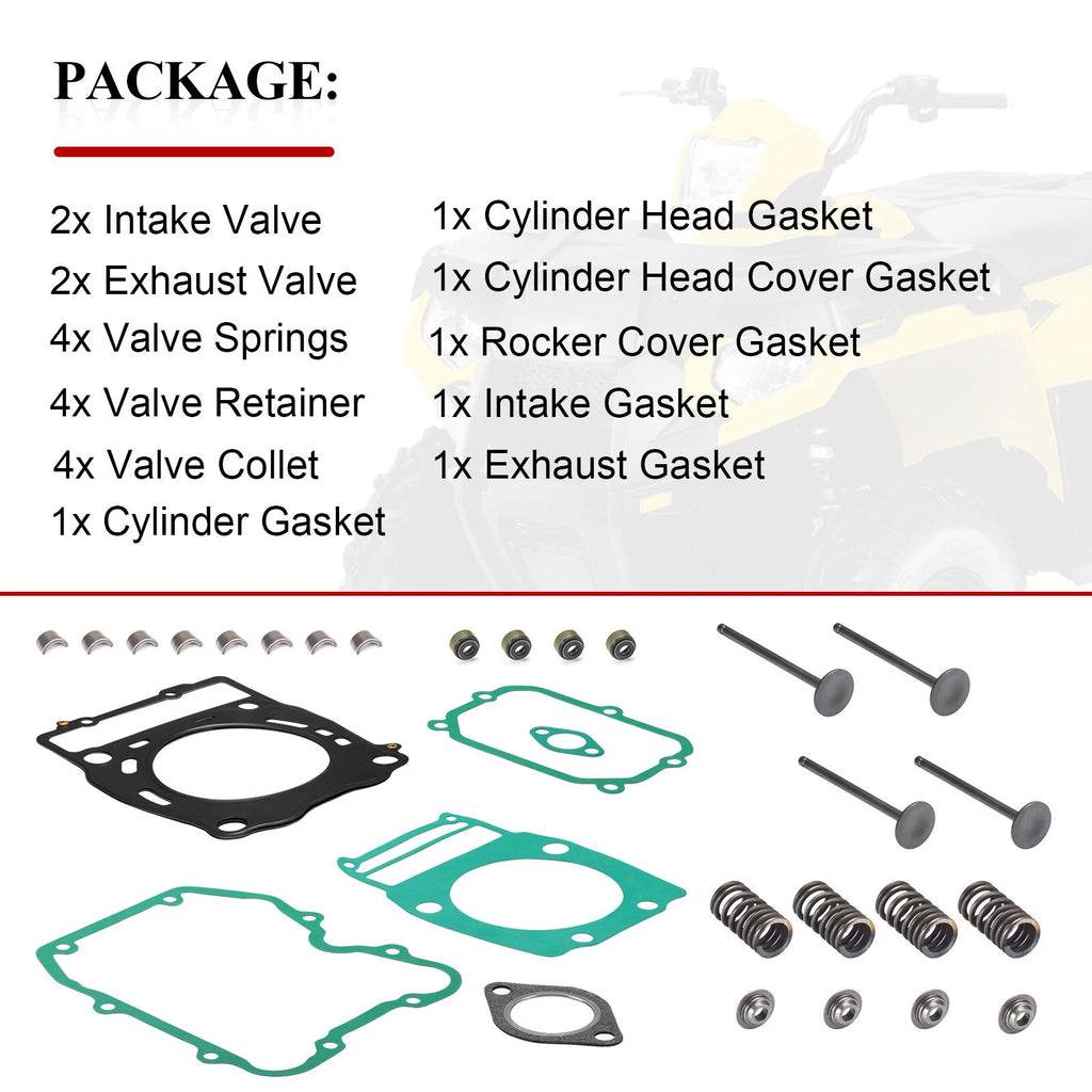 Cylinder Head Valve Gasket Kit for Polaris Sportsman Scrambler Ranger 500 (1996–2014)