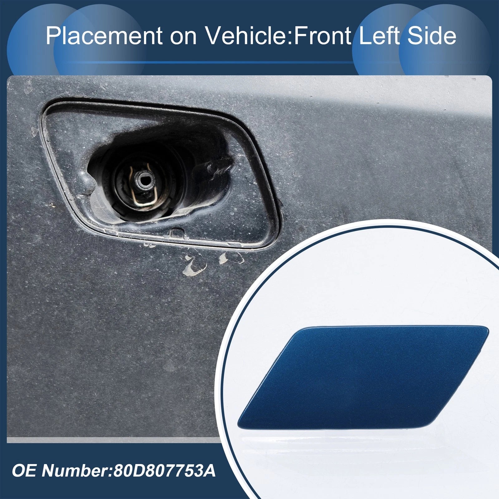 Front Left Washer Nozzle Cover Cap Replacement for Audi Q5 S-Line (2018–2020)