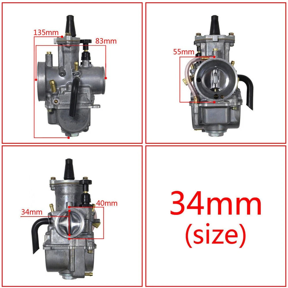 34mm Carburetor for ATV UTV Motorcycle (250cc–350cc)