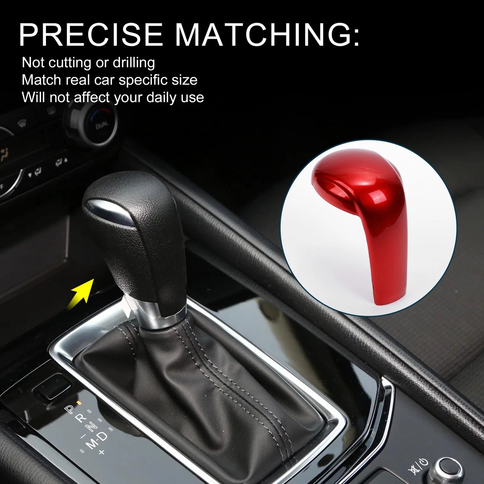 Gear Shift Knob Decor Cover for Mazda CX-5 (2017–2023) Red Console Panel