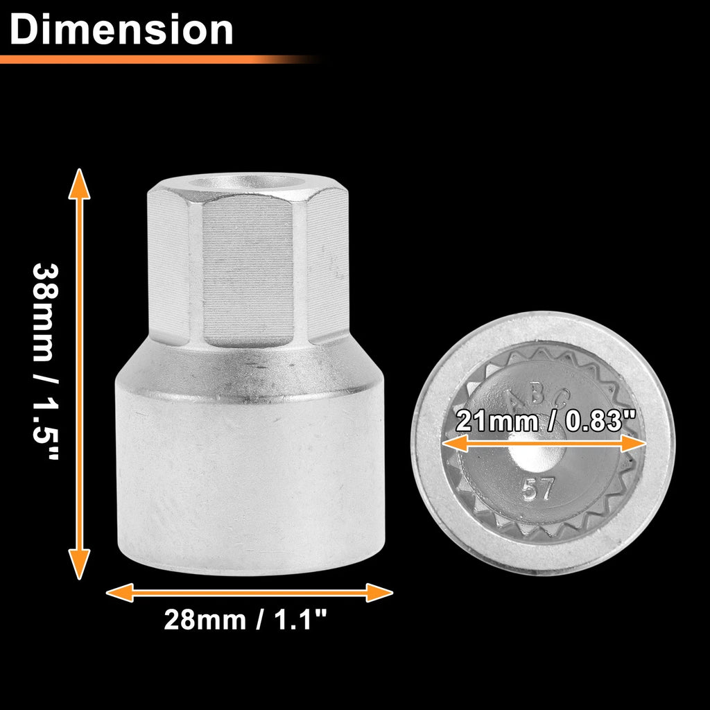 Wheel Lock Lug Nut for VW Touareg (2004–2017) - Key Socket Removal Tool