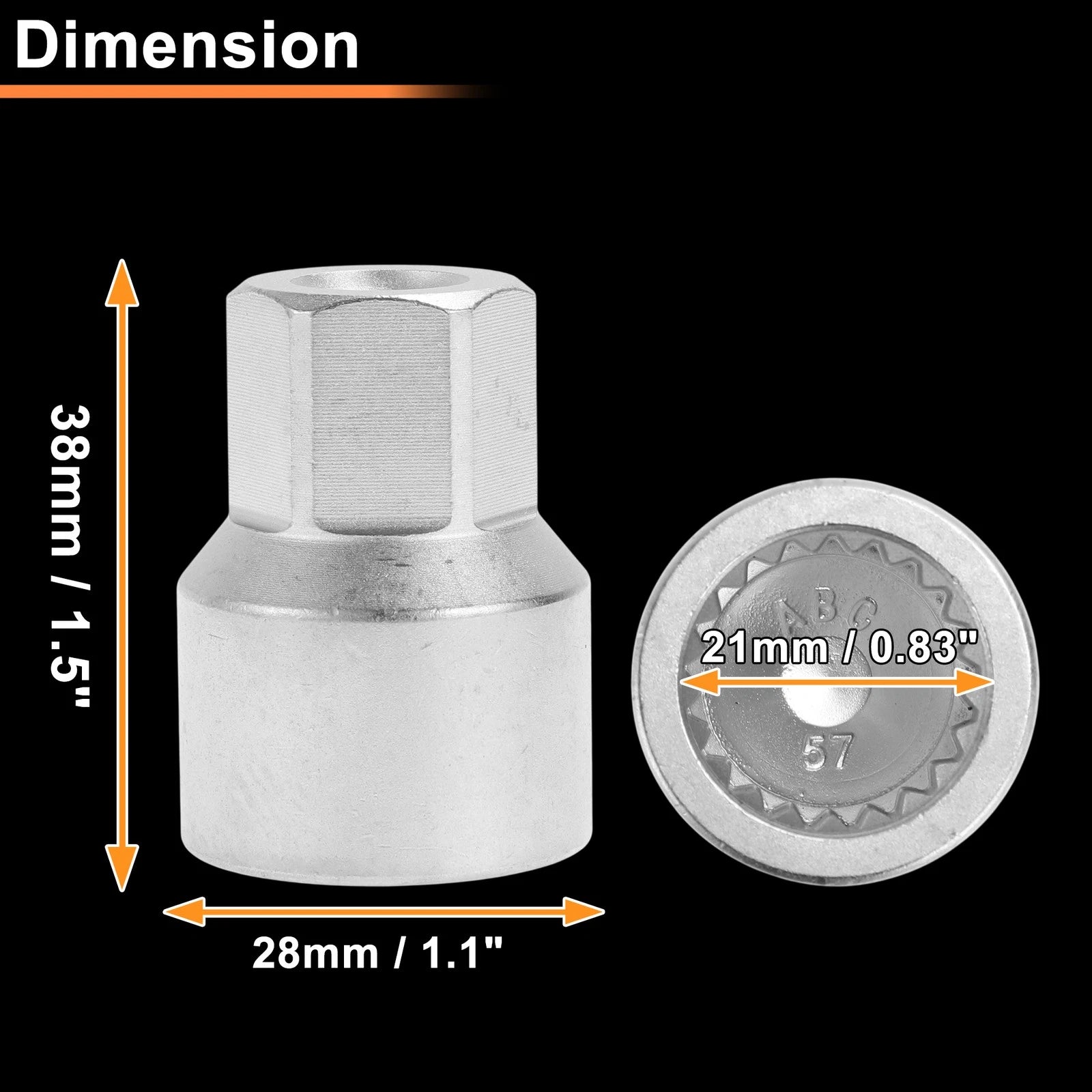 Wheel Lock Lug Nut for VW Touareg (2004–2017) - Key Socket Removal Tool