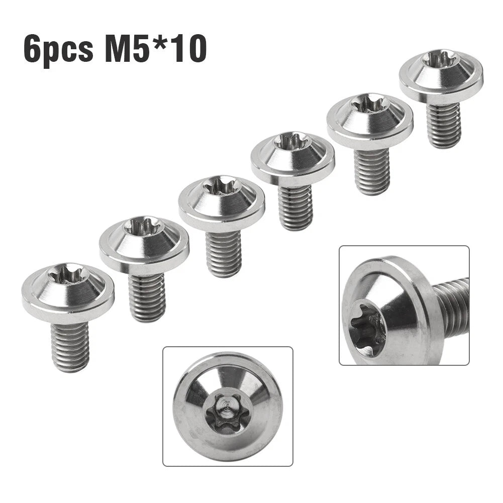 Set of 6 Titanium M5 Truss Torx Bolts M5x10mm for Motorcycle