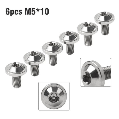 Set of 6 Titanium M5 Truss Torx Bolts M5x10mm for Motorcycle