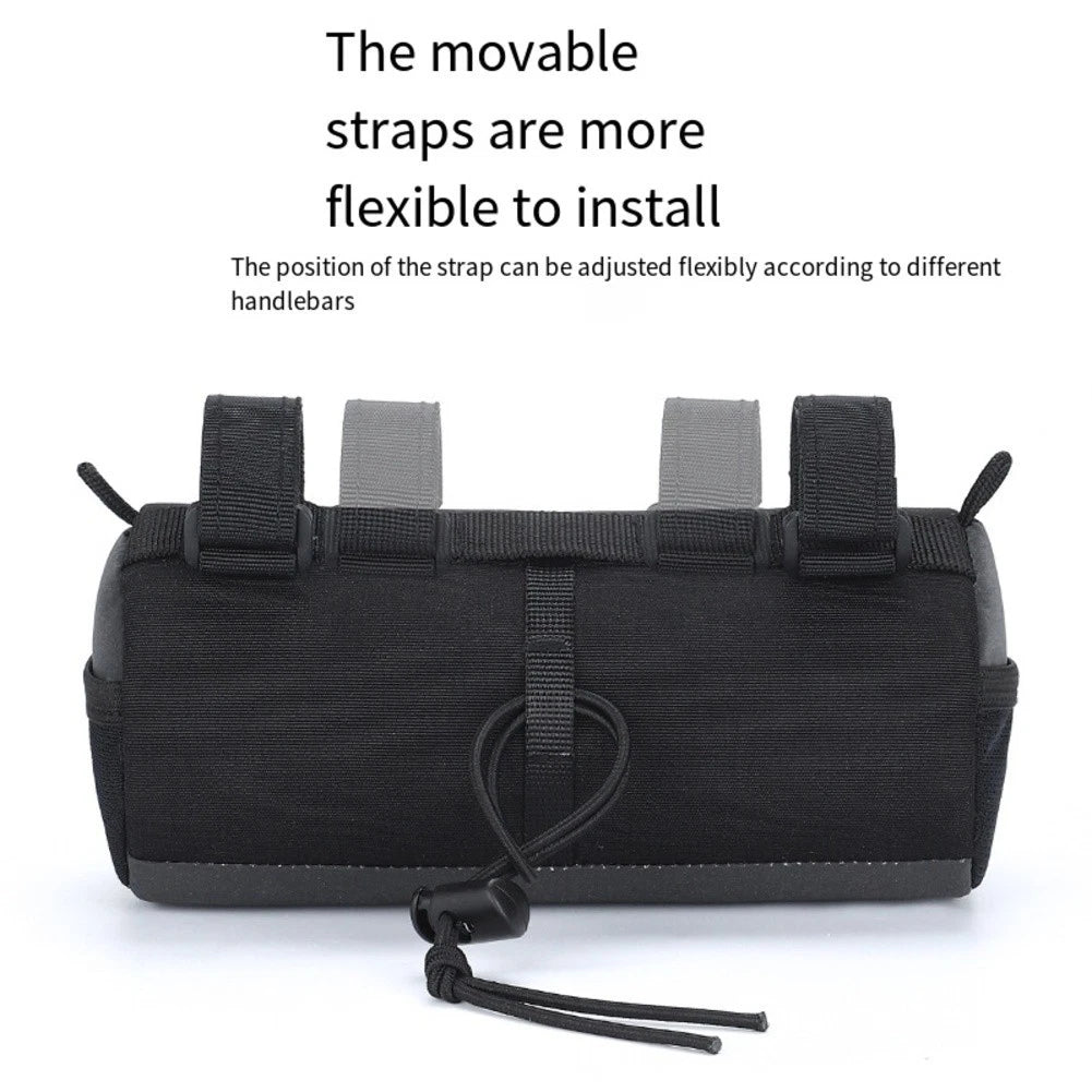 Cylindrical Front Bike Bag with Reflective Material for Night Visibility