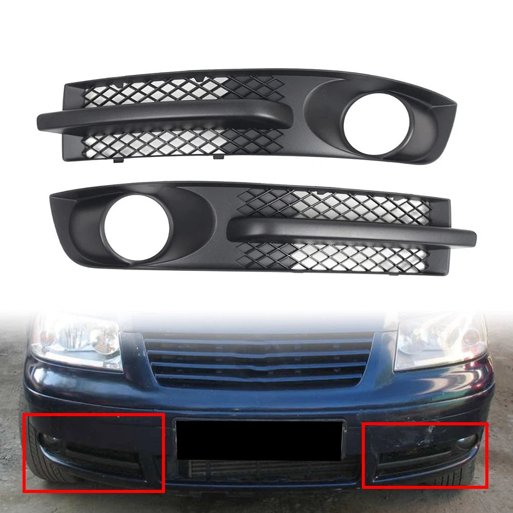 2X Front Lower Bumper Fog Light Grille Cover for VW Sharan (2001–2010) Black