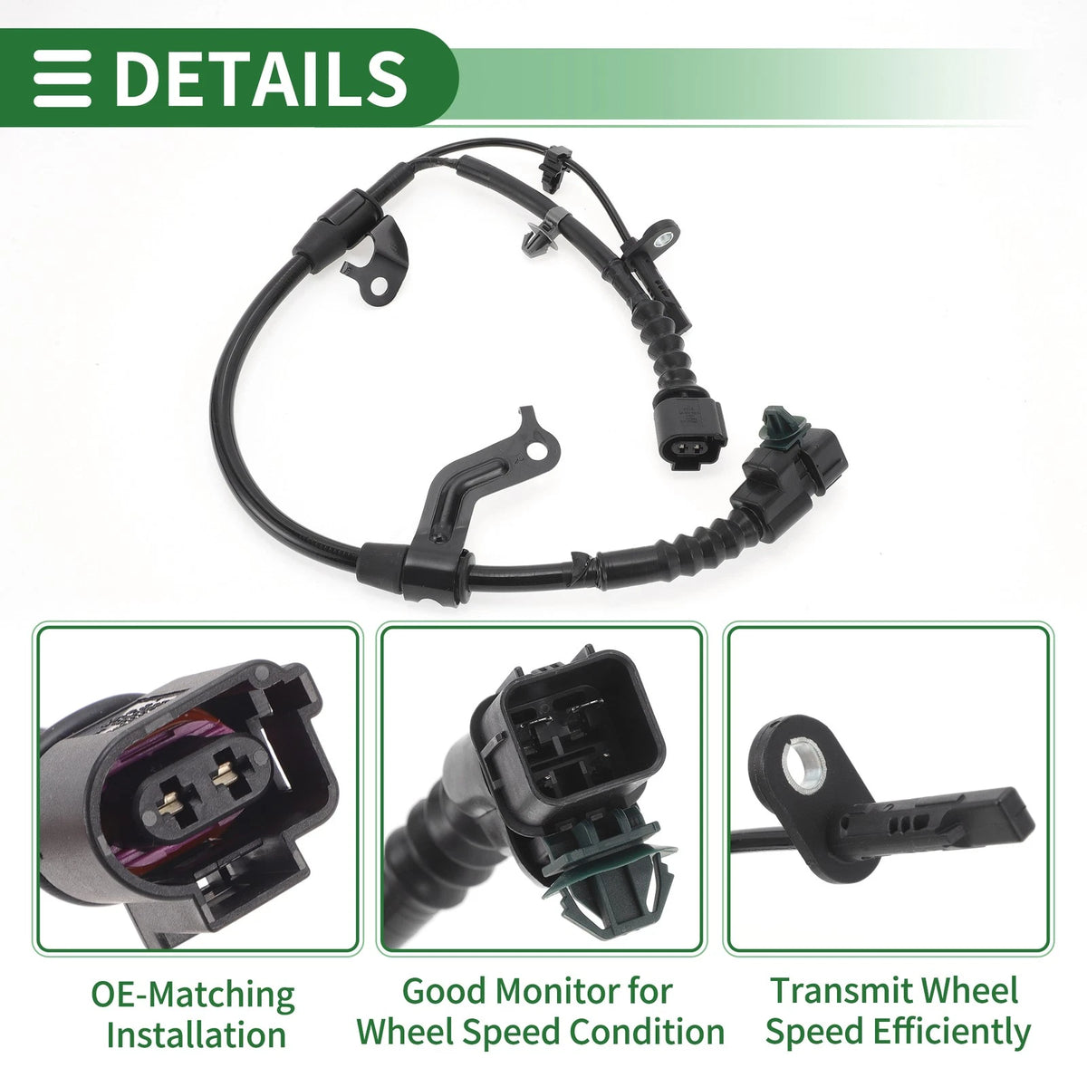ABS Wheel Speed Sensor No. 47510TEAT01 for Honda Civic (2016–2021) Rear Right