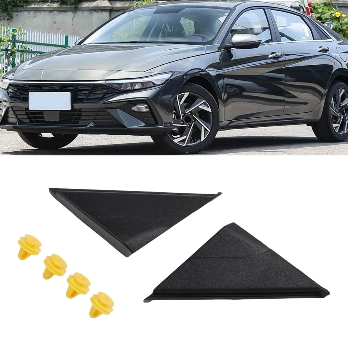 Pair Fender Pillar Mirror Corner Trim for Hyundai Elantra (2017–2020)