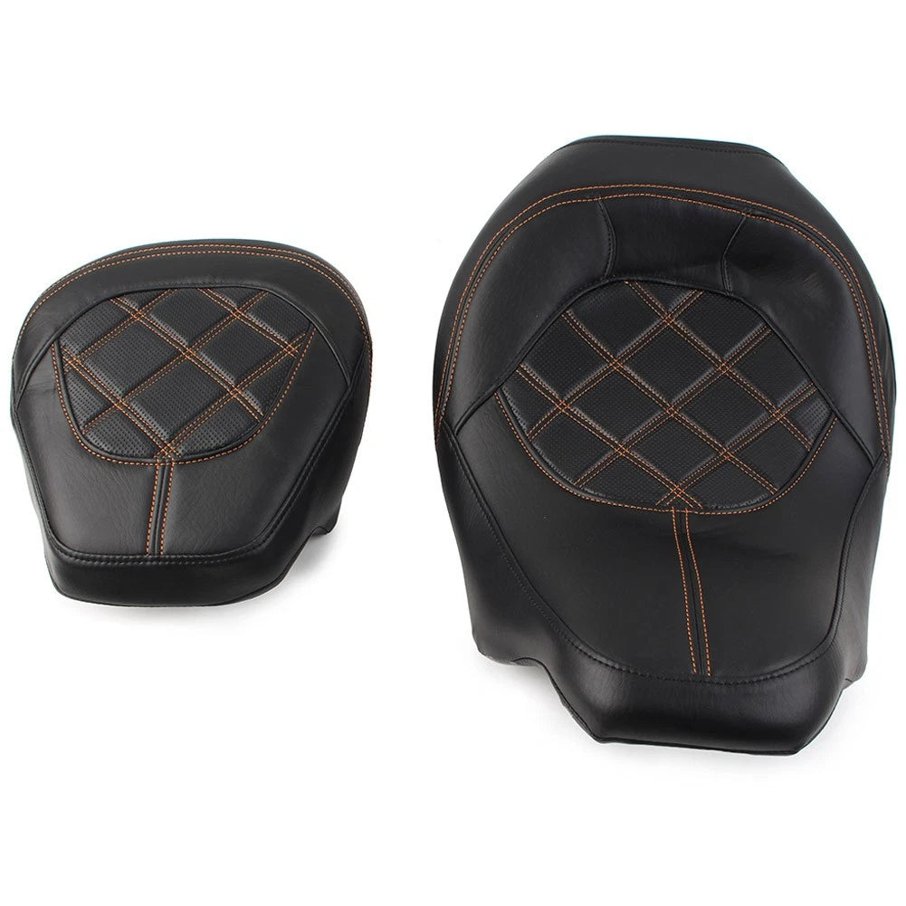 Suture Driver Passenger Seat for Harley Touring Road Glide (2009–2022) Orange