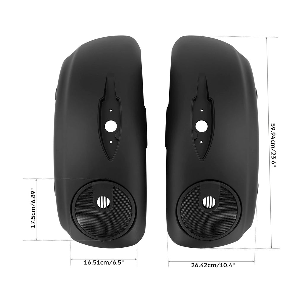 Matte Black Saddlebag Lids 6.5" Speaker Grill for Indian Chieftain (2014–2018)
