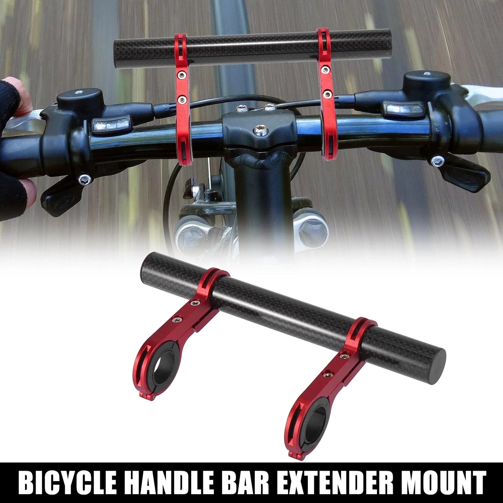Aluminum Alloy Handlebar Extension Bracket for Bicycle Mountain Bike (Red)