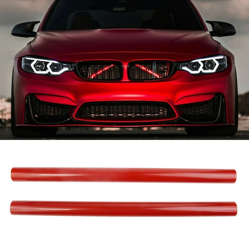 2X Grille Trim Strips for BMW E60 E65 E66 (2003–2010) Red V Brace