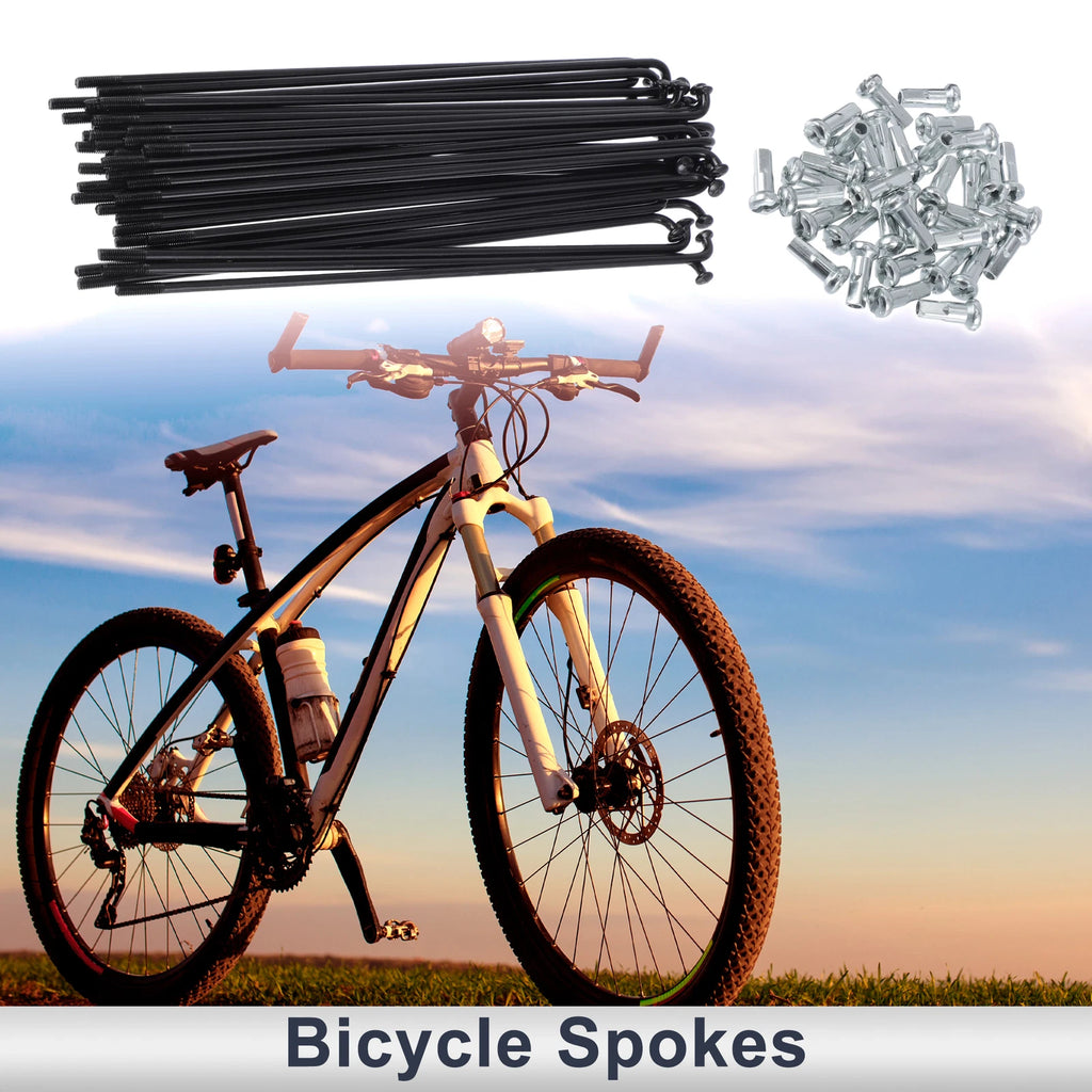 Bicycle Spokes Nipple Set 131mm Steel Black Universal for Universal (—)