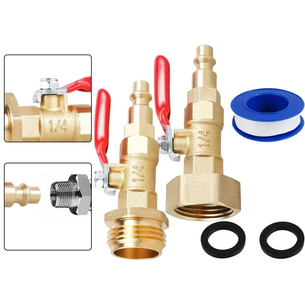 2 Pack Brass RV Winterizer Adapters for Sprinkler & Garden Hose Use
