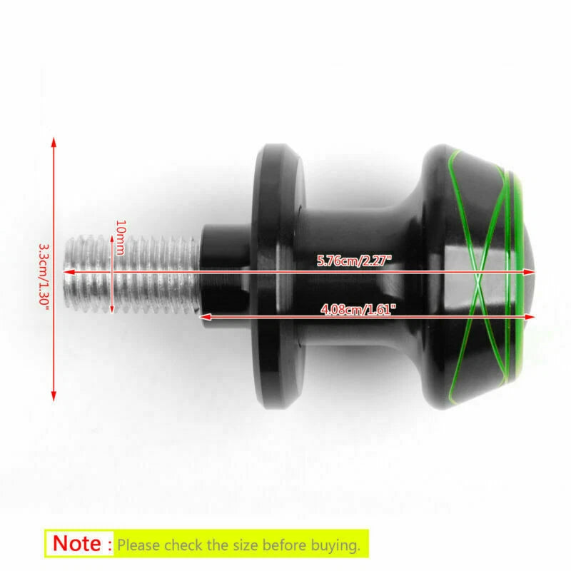 2X 10mm CNC Swingarm Spool Slider for Kawasaki ZX10R Z800 Z1000