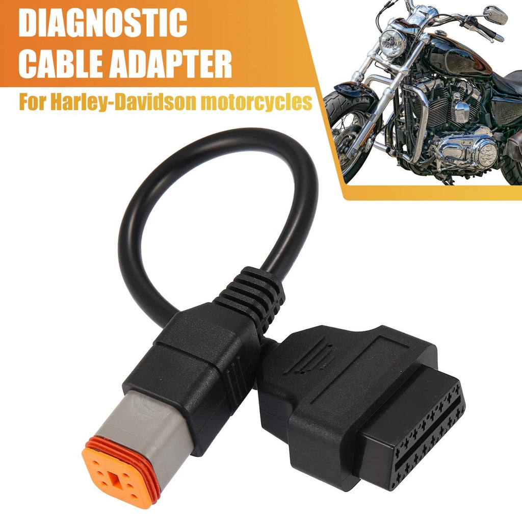 OBD2 Diagnostic Adapter Cable 6Pin to 16Pin for Harley Davidson (1998–2019)
