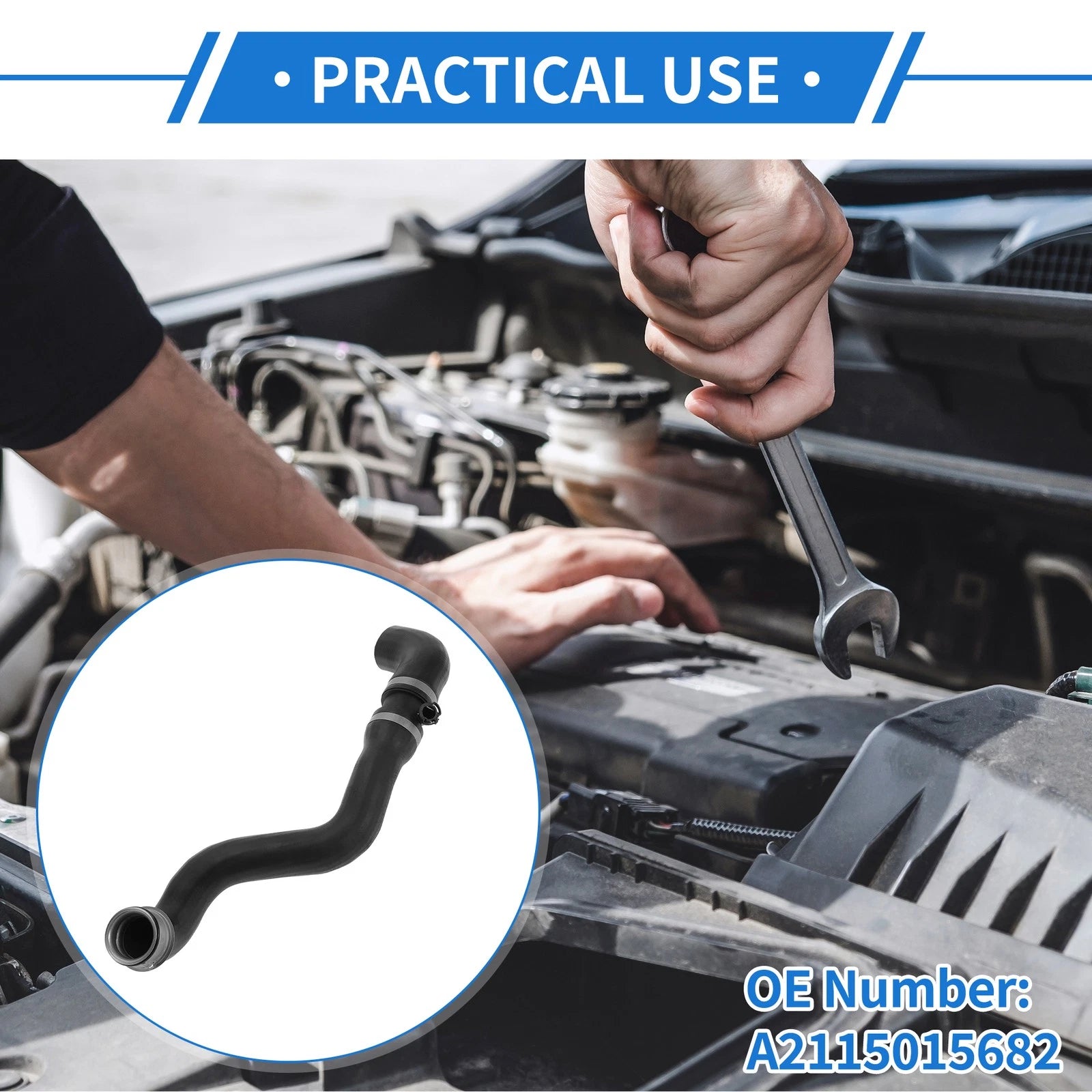 Radiator Hose Replacement for Mercedes-Benz E500 5.0L (2003–2006) Black