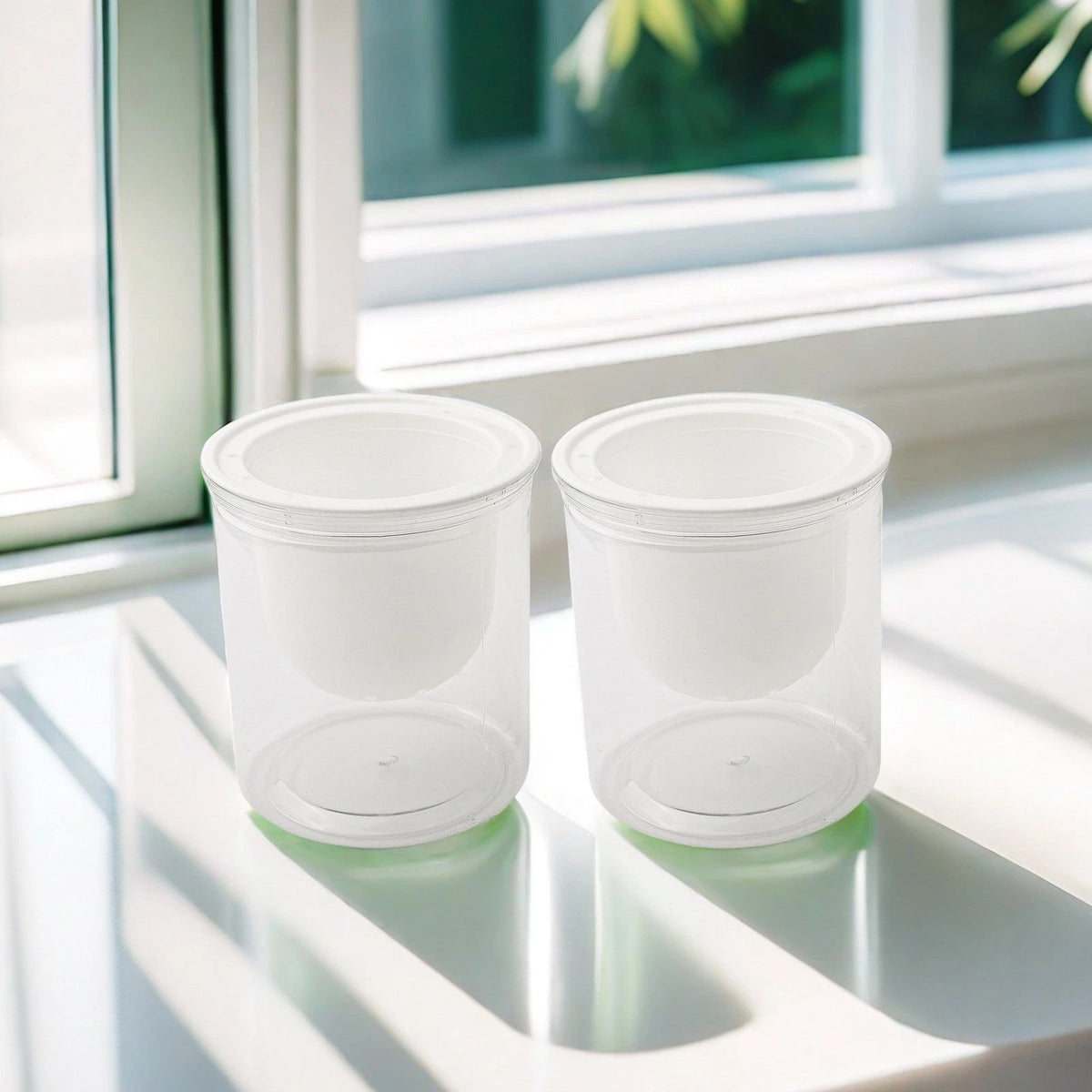 Set of 2 Self-Watering Indoor Flower Pots for Modern Decor