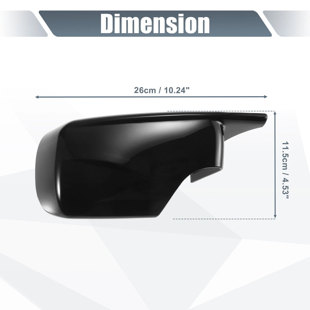 Rearview Mirror Cover Cap Gloss Black Replacement for BMW E39 E46 (1998–2005)