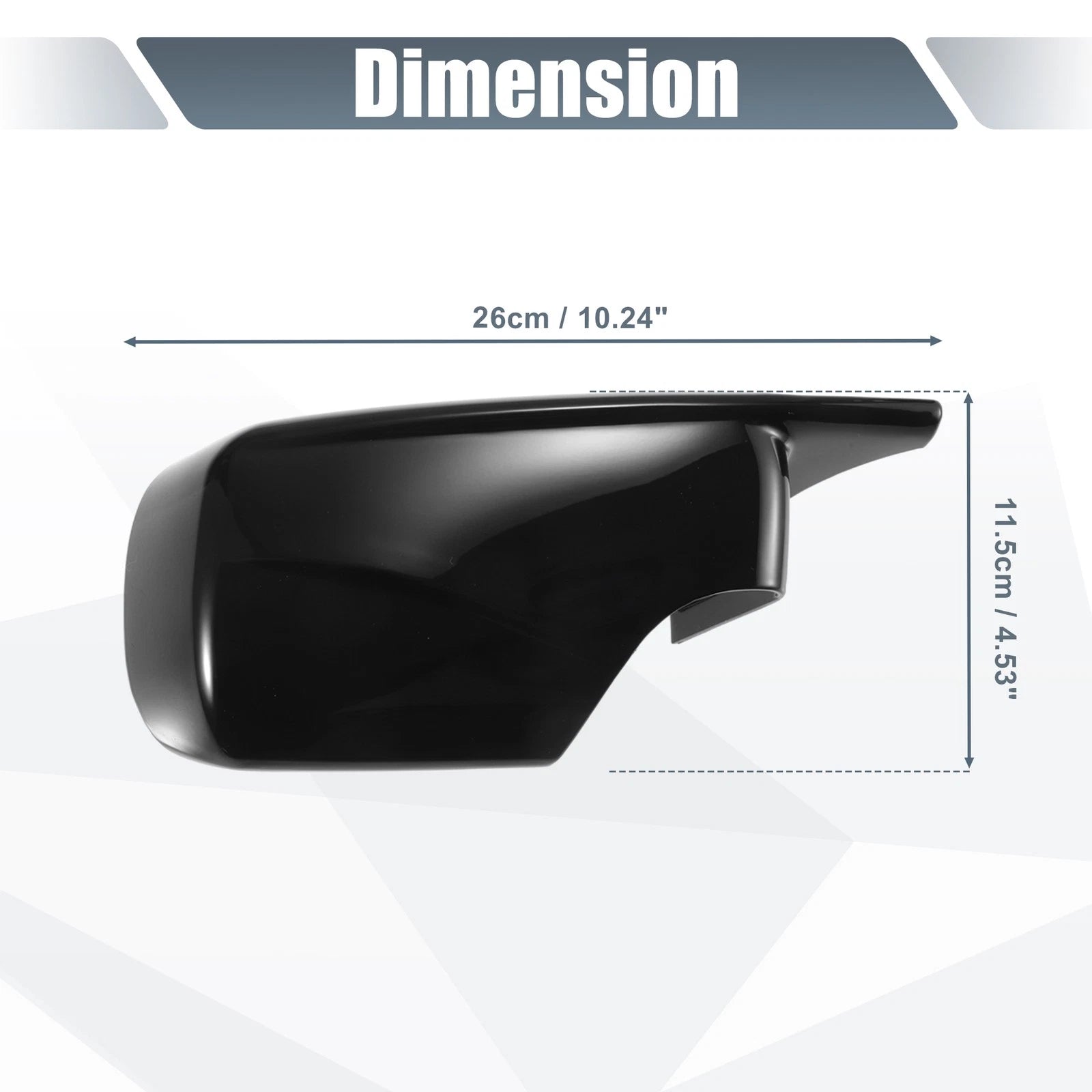 Rearview Mirror Cover Cap Gloss Black Replacement for BMW E39 E46 (1998–2005)