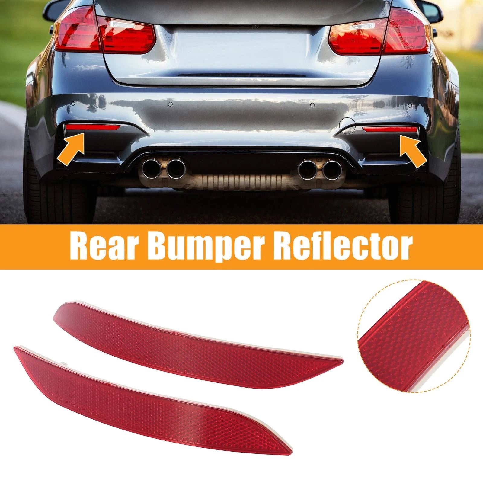 Pair Rear Bumper Reflector Strip Left Right for BMW X5 (2014–2018)