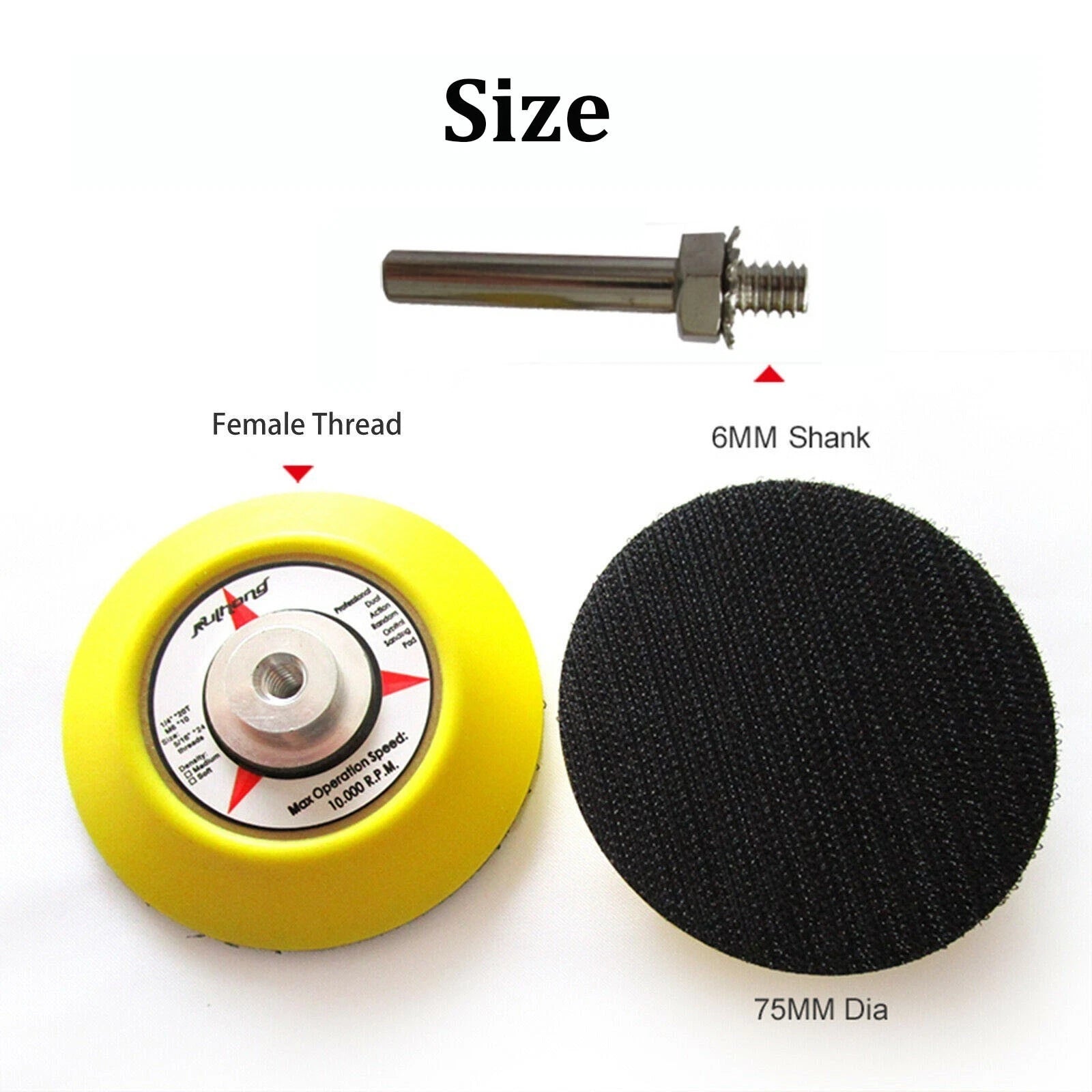 75mm Hook & Loop Backing Pad for AU Sanding Polishing Disc with Drill Attachment