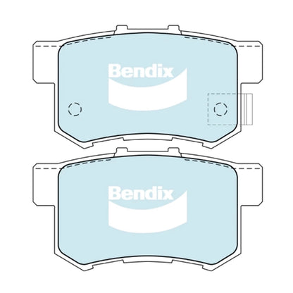 Set of 4 Bendix GCT Rear Disc Brake Pads for Honda Odyssey (1995–2013)