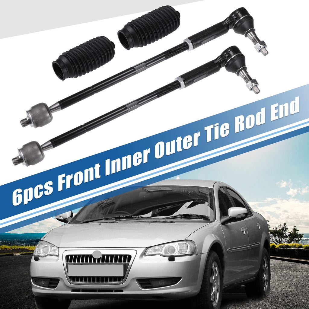 6pcs Front Inner Outer Tie Rod End Links for Chrysler 300 (2011–2021)