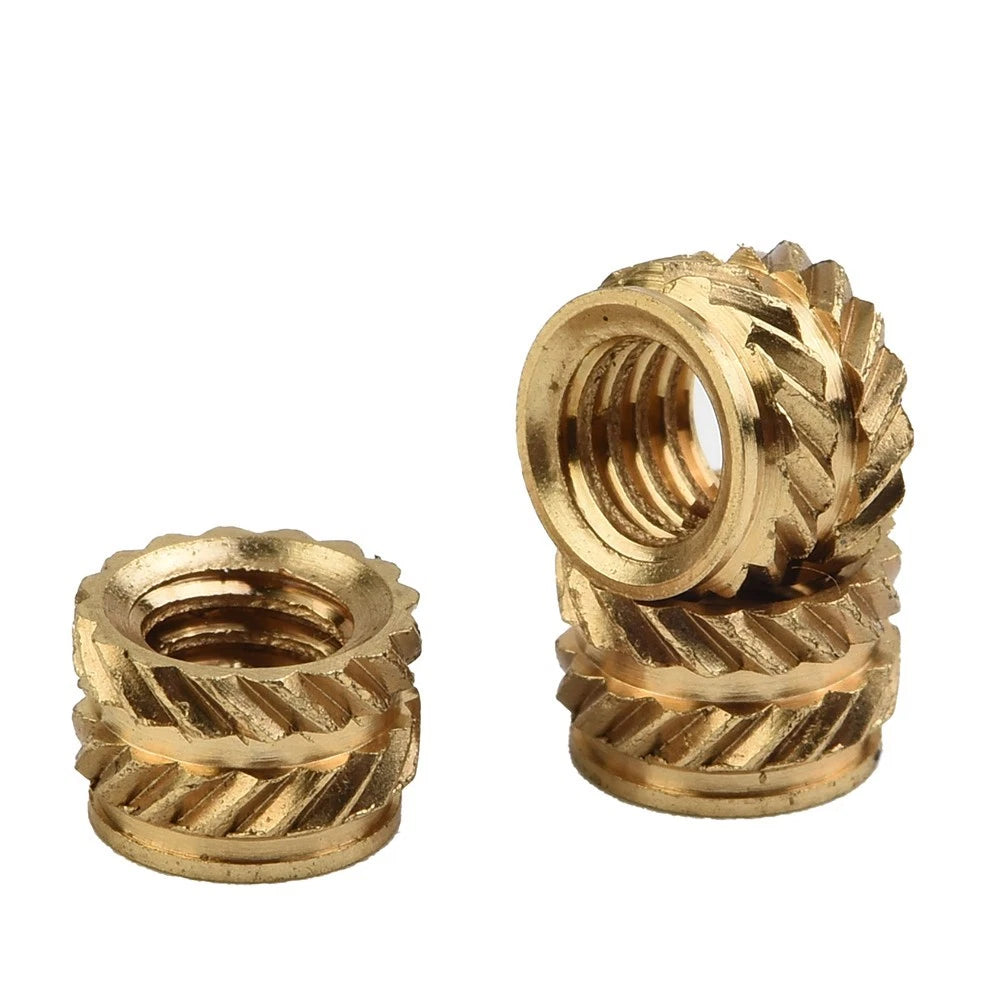 Set of 100 Brass Self Clinching Insert Nuts for Plastics