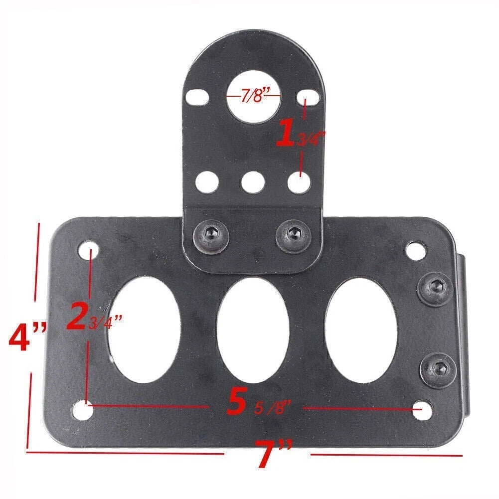 22mm 3/4" Axle Side Mount Rear License Plate Bracket for Harley