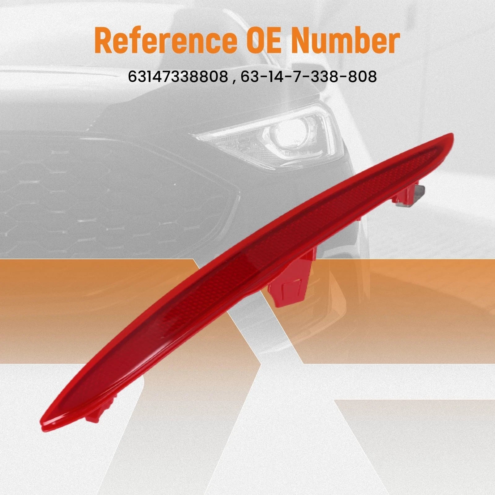Bumper Reflector Right for BMW X4 (2015–2018) Red
