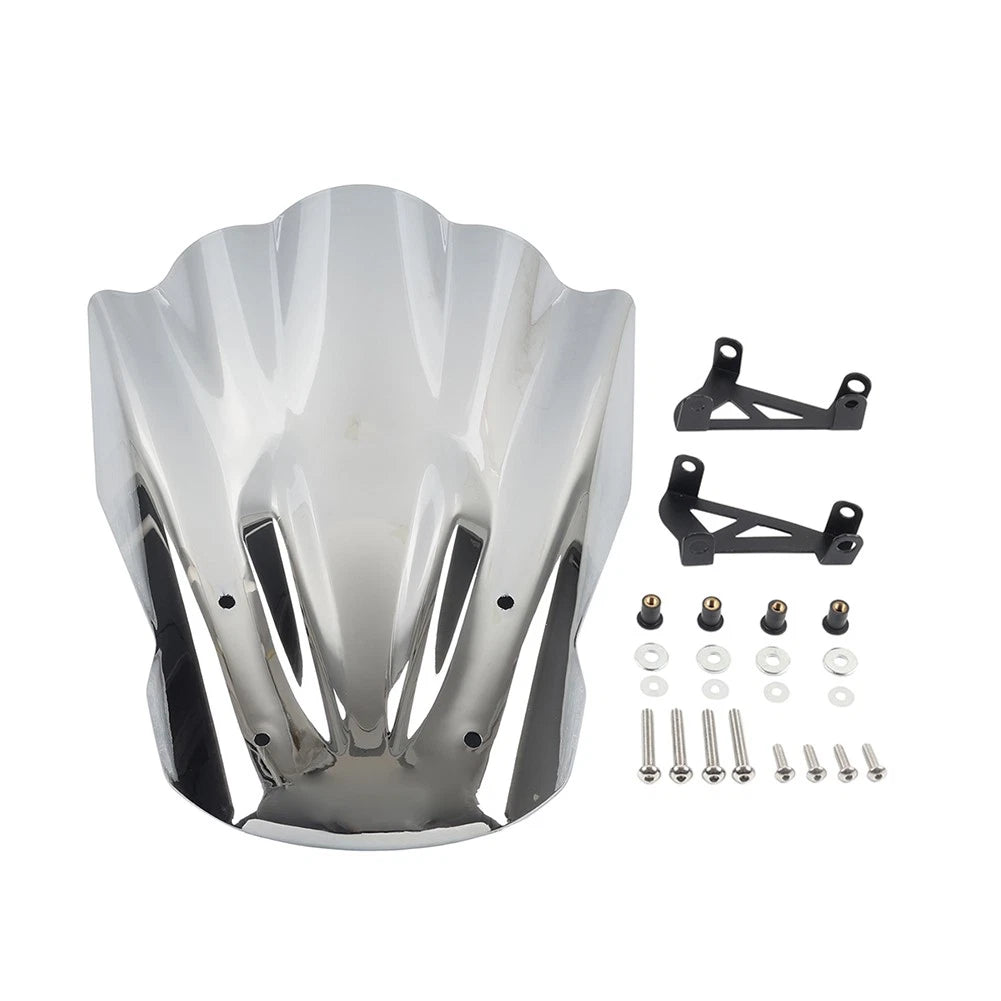 Silver Front Windscreen Windshield Wind Deflector For Yamaha MT-07 MT07 2014-17