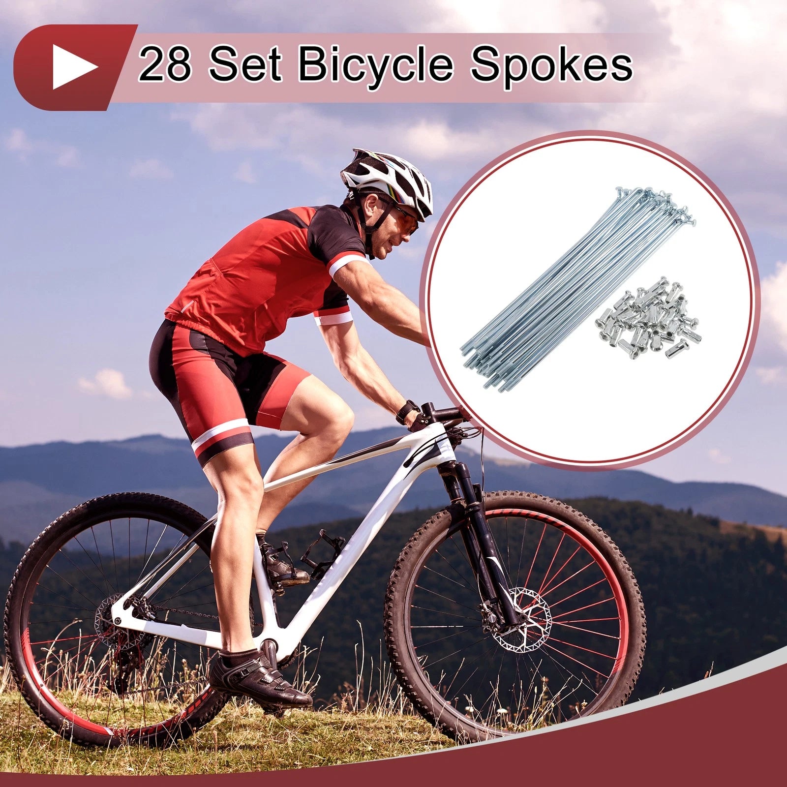 Bicycle Spokes 155 mm Carbon Steel Galvanized for 12G Wheel (any) (—)